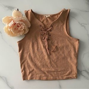 Urban Heritage lace up front crop tank